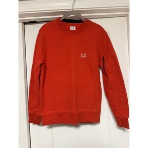 C.P. COMPANY CREW NECK DIAGONAL RAISED FLEECE SWEATSHIRT SIZE Small, Red